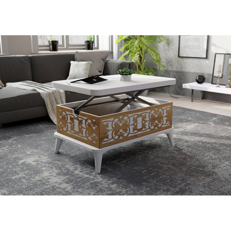 Lift Top Extendable Frame Coffee Table with Storage