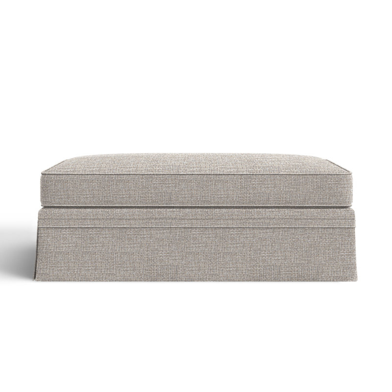 Shelby Upholstered Storage Ottoman, Drusky Ivory Sustain® Basketweave