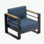 Chaise d'extérieur avec accoudoirs et coussin moelleux-853074234