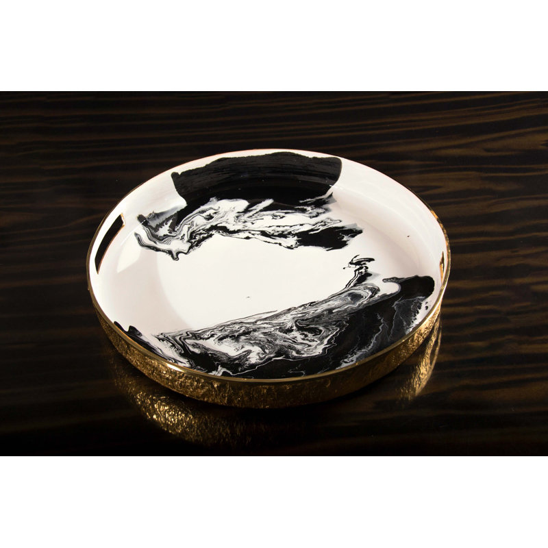 Petit plateau de service Bianco Nero, H 2,25 po x l 20 po x P 20 po
