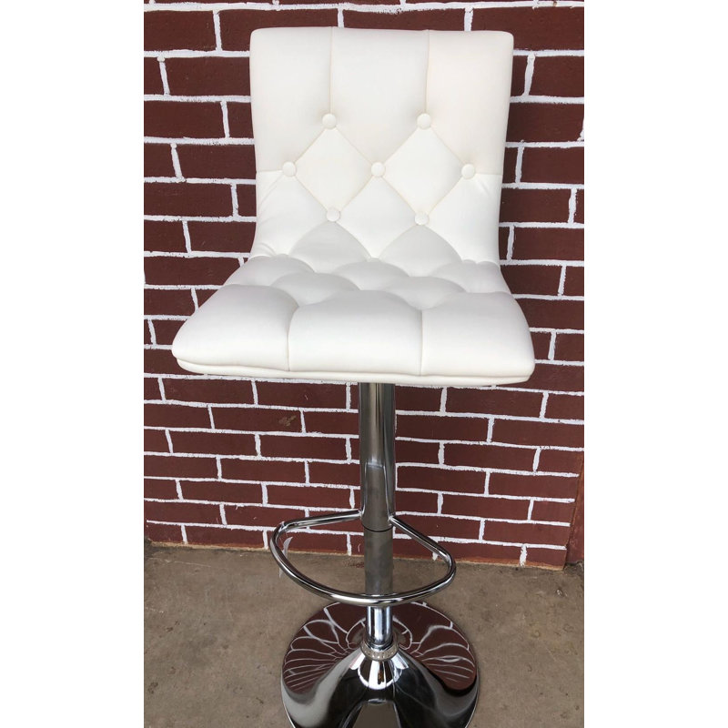 Tabouret de bar rotatif à hauteur ajustable Laforest, Blanc