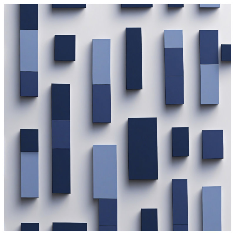 Coussins bleus rectangulaires, 16 x 16 inches
