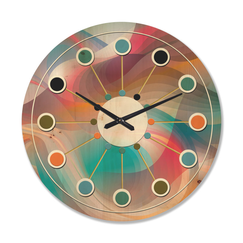 Horloge murale rétro Mid-Century, Grand