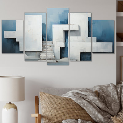 Minimalism Emphasizes Simplicity Stairs II - Architecture Canvas Print - 5 Panels