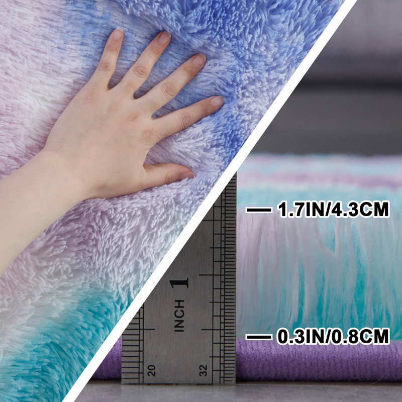1pcTie-dyed Plush Soft Area Rug, Modern Luxury Plush Carpet, Living Room Rugs, Rectangle 5' x 7', Purple