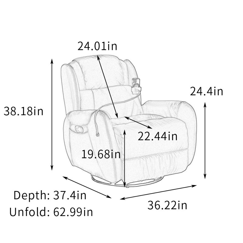 Fauteuil inclinable Barnett, Gris