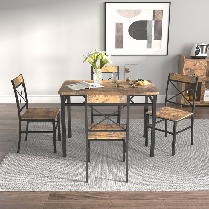 Versatile Rustic Dining Set for Compact Spaces, Enhancing Dining Experience