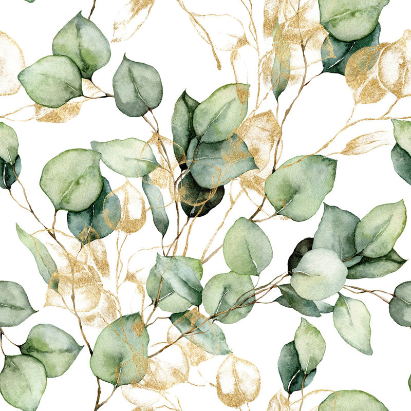 Panneau de papier peint adhésif L 10,4 pi x l 25 po Leaves
