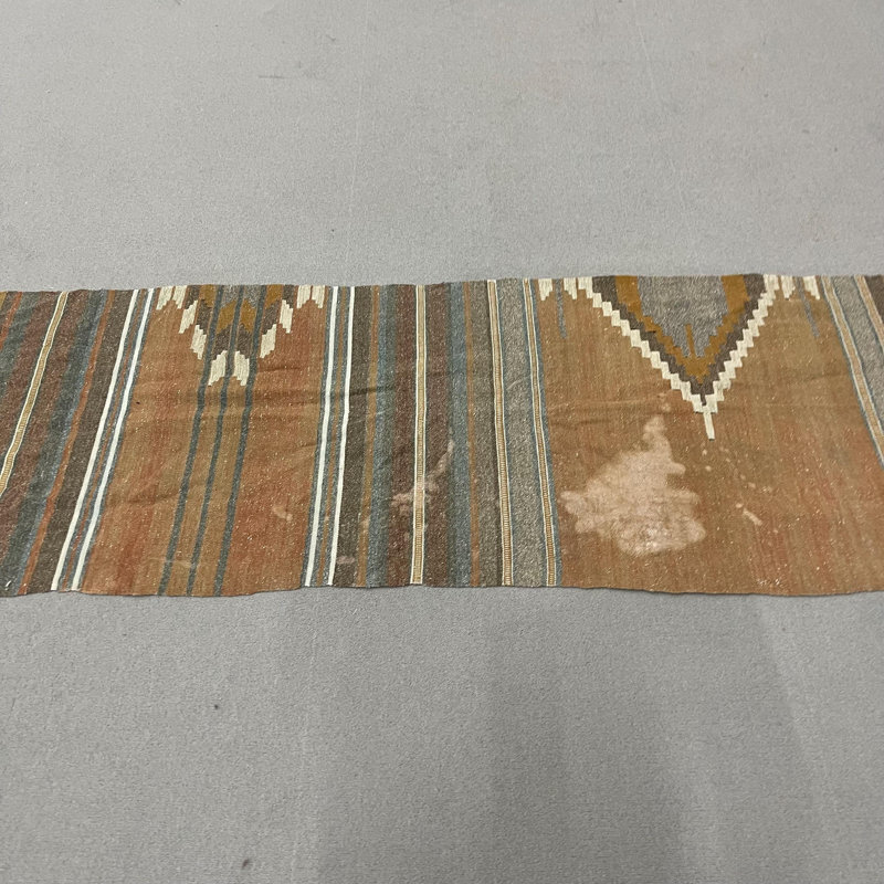 Kilim à rayures turque rétro Oushak pour couloirs en couleurs vibrantes orange et bohème