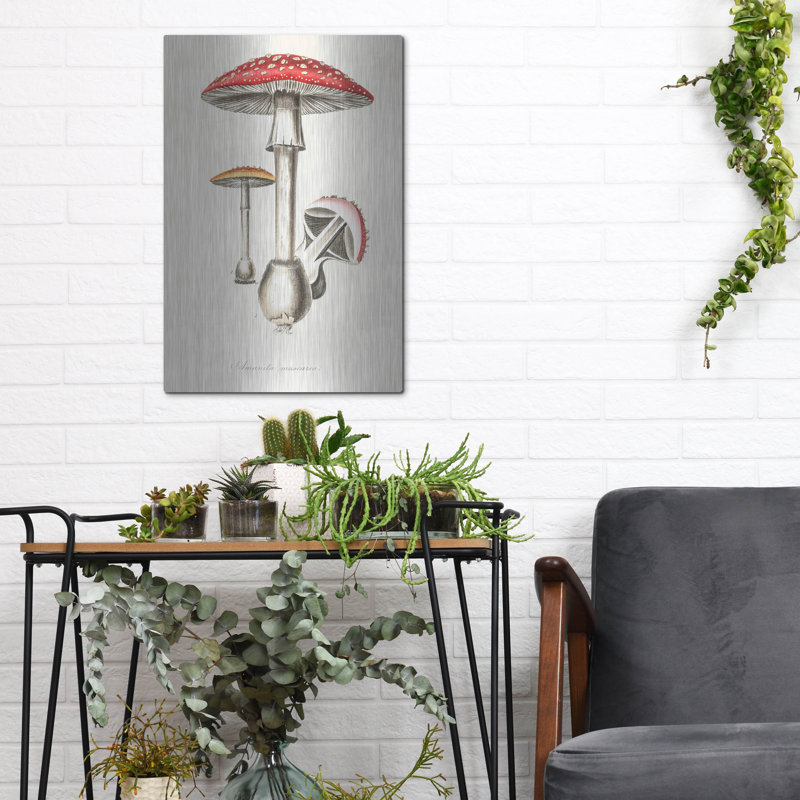  «Amanita Muscaria» par Art Licensing Studio, art mural en métal, 12 po x 16 po, H 16 po x l 12 po