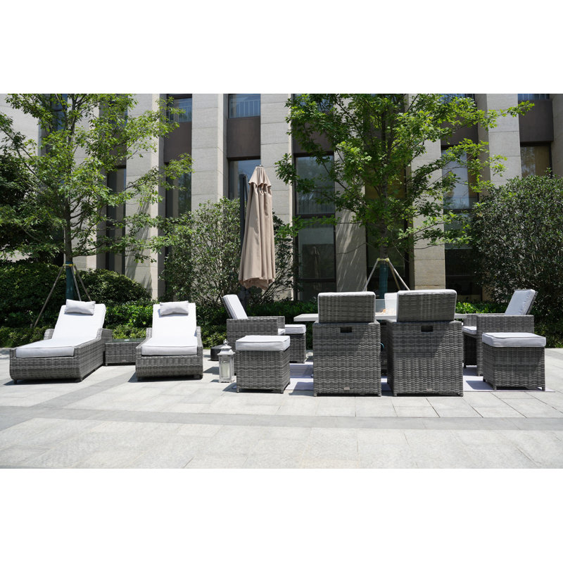 Aerolyn 12 - Person Patio Conversation Set with Cushions