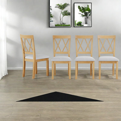 Chaises de salle à manger rembourrées confortables, ensemble moderne en bois d'hévéa de style ferme pour la cuisine