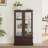 Cabinet With Adjustable Shelves, Vintage Metal Handle, Illuminated Interior, Cherry Spacious Display Accentuation, ,-121303982