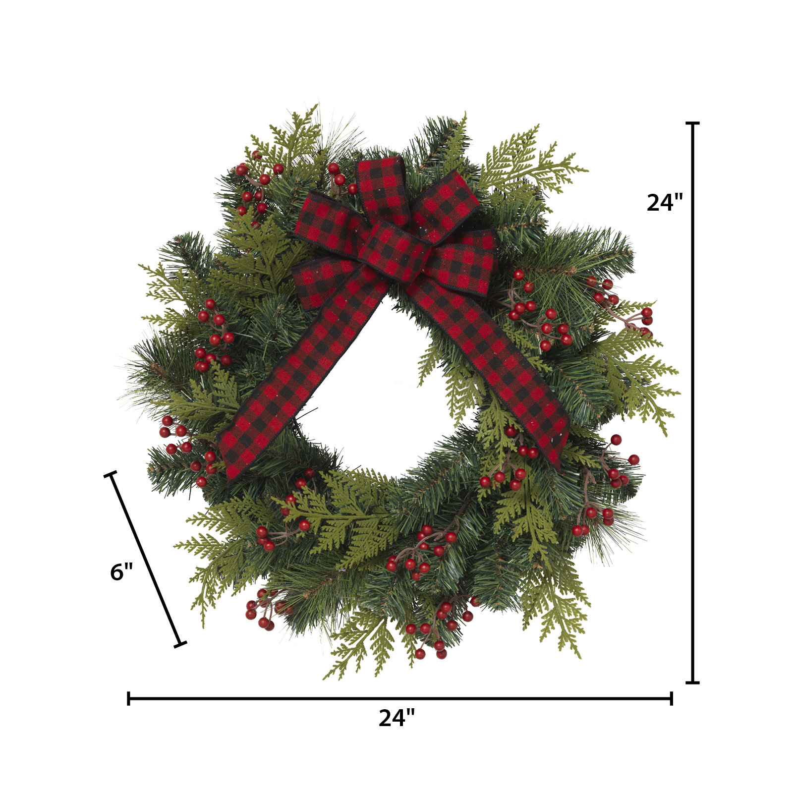 24'' Faux Pine Wreath