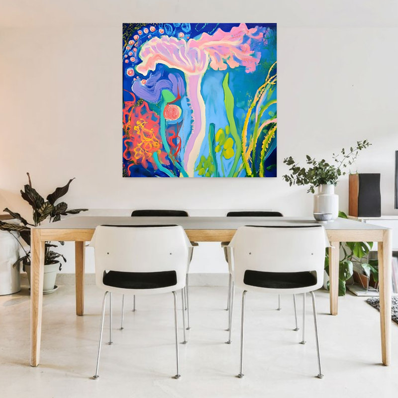 Art contemporain, art contemporain abstrait, H 36 po x l 36 po