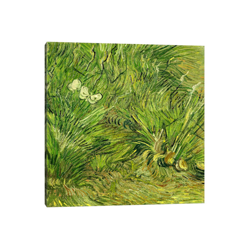 Two White Butterflies by Vincent Van Gogh - Wrapped Canvas Painting, 30.48 cm H x 30.48 cm W