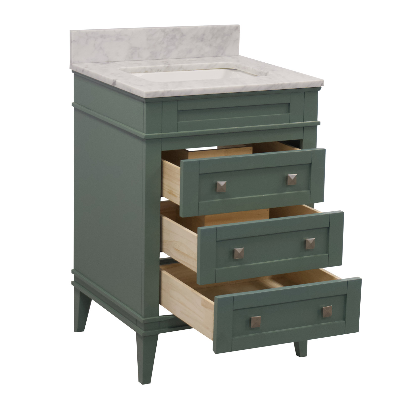 24'' Single Bathroom Vanity, Carrara Marble, Sage Green
