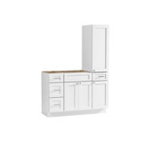 Disar 51'' Single Bathroom Vanity With Right Tall Linen Cabinet Dovetail Solid Wood Drawer Base Only