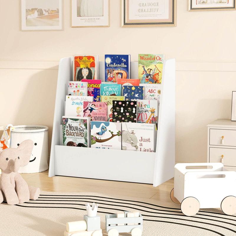 Bibliothèque pour enfants à 4 niveaux, White