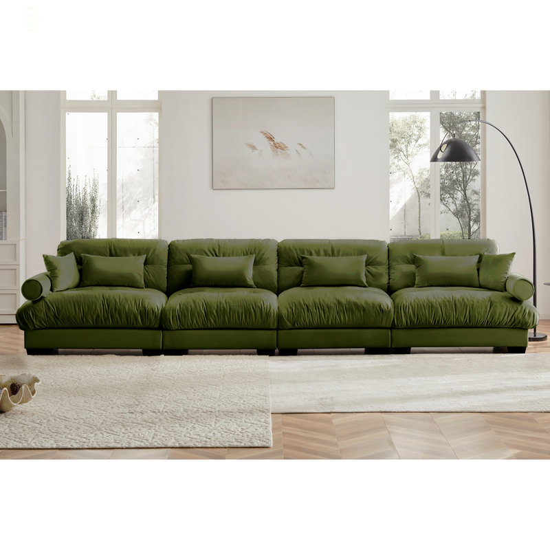 Canapé modulaire en velours surdimensionné Comfort, Velours vert