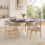 Chaise de salle à manger moderne en bois avec tissu en lin respirant (ensemble de 2)-533105614