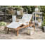 Attar 200 cm Long Reclining Acacia Single Chaise with Cushions and with Table