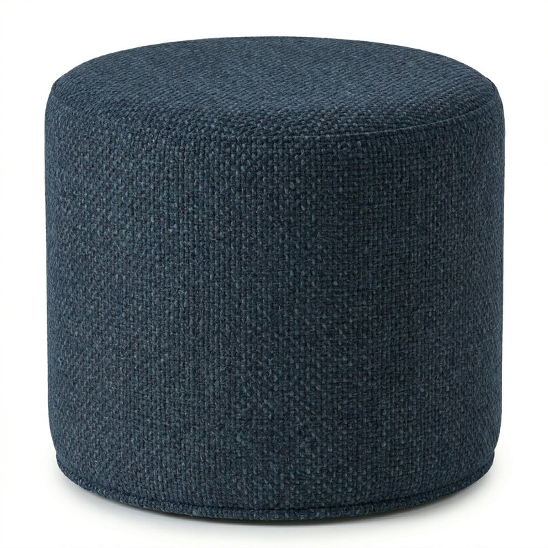 Berlin Gardens Lilly Hive 20" Round Pouf, Dark Blue
