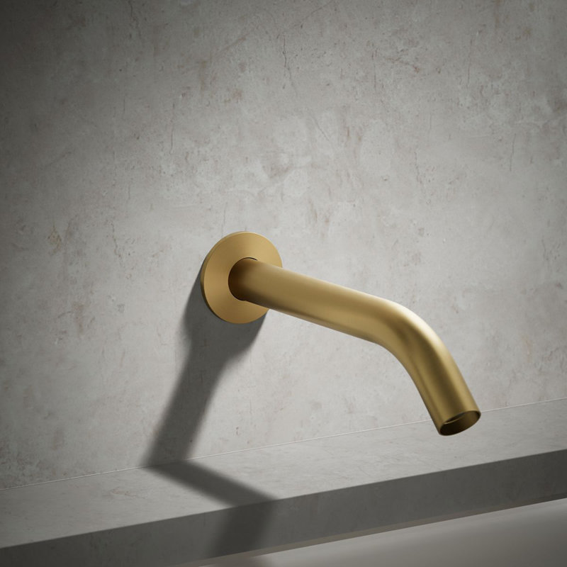 Components Wall-Mount Non-Diverter Bath Spout, Vibrant Brushed Moderne Brass