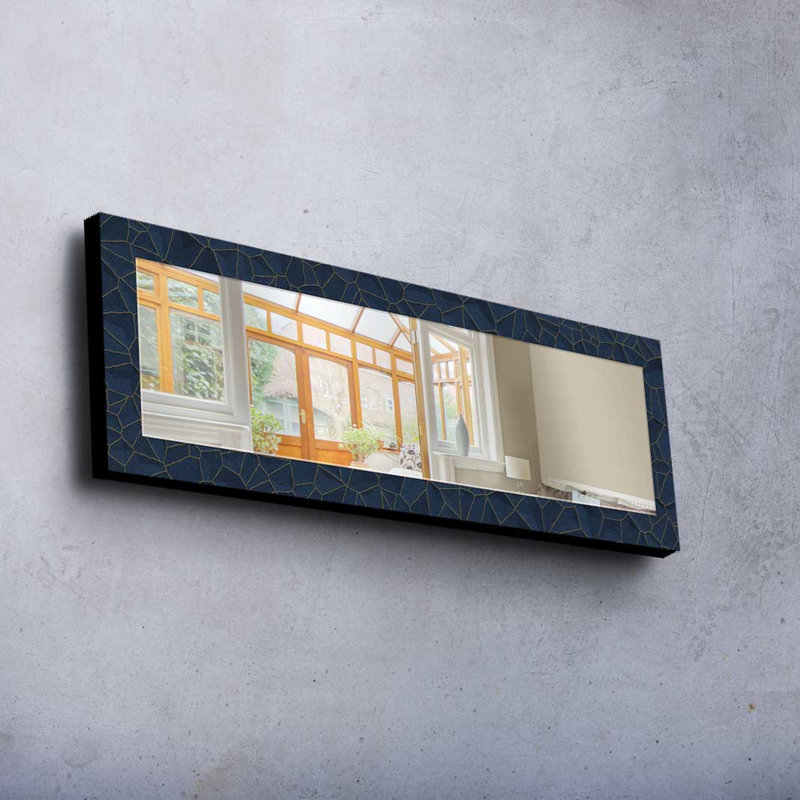 Élégant miroir décoratif avec cadre 100% bois de pin, 15,7 po x 47,2 po | Miroir en verre véritable (épaisseur: 0,2 pouce) | Peinture sur tissu élégante | Idéal pour le salon, la chambre à coucher et le vestibule
