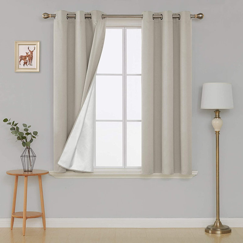 Centerview Blackout Curtains / Drapes Pair, 42" W x 63" L, Light Beige