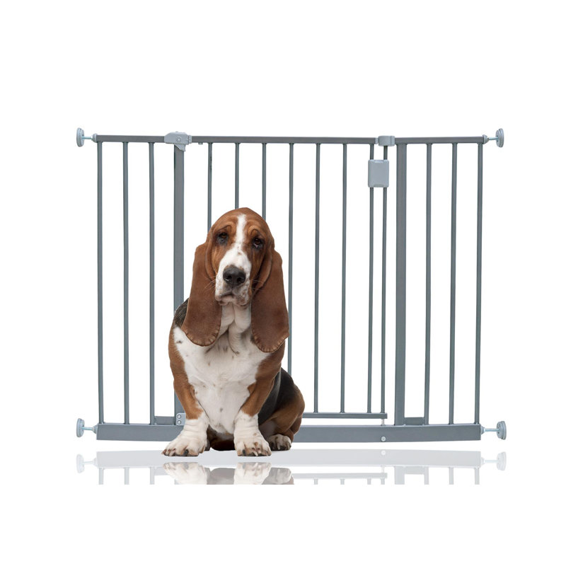 Atso Metal Pressure Mounted Pet Gate, Grey, 97-103 cm