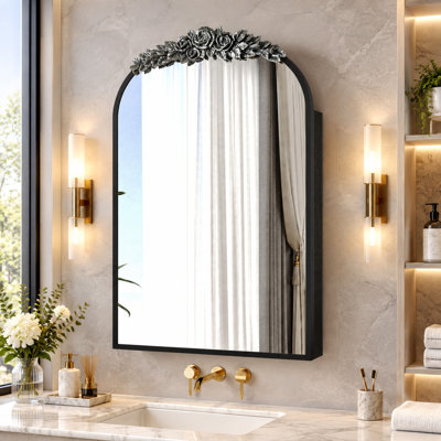 Miroir vintage avec armoire de rangement et tablette réglable
