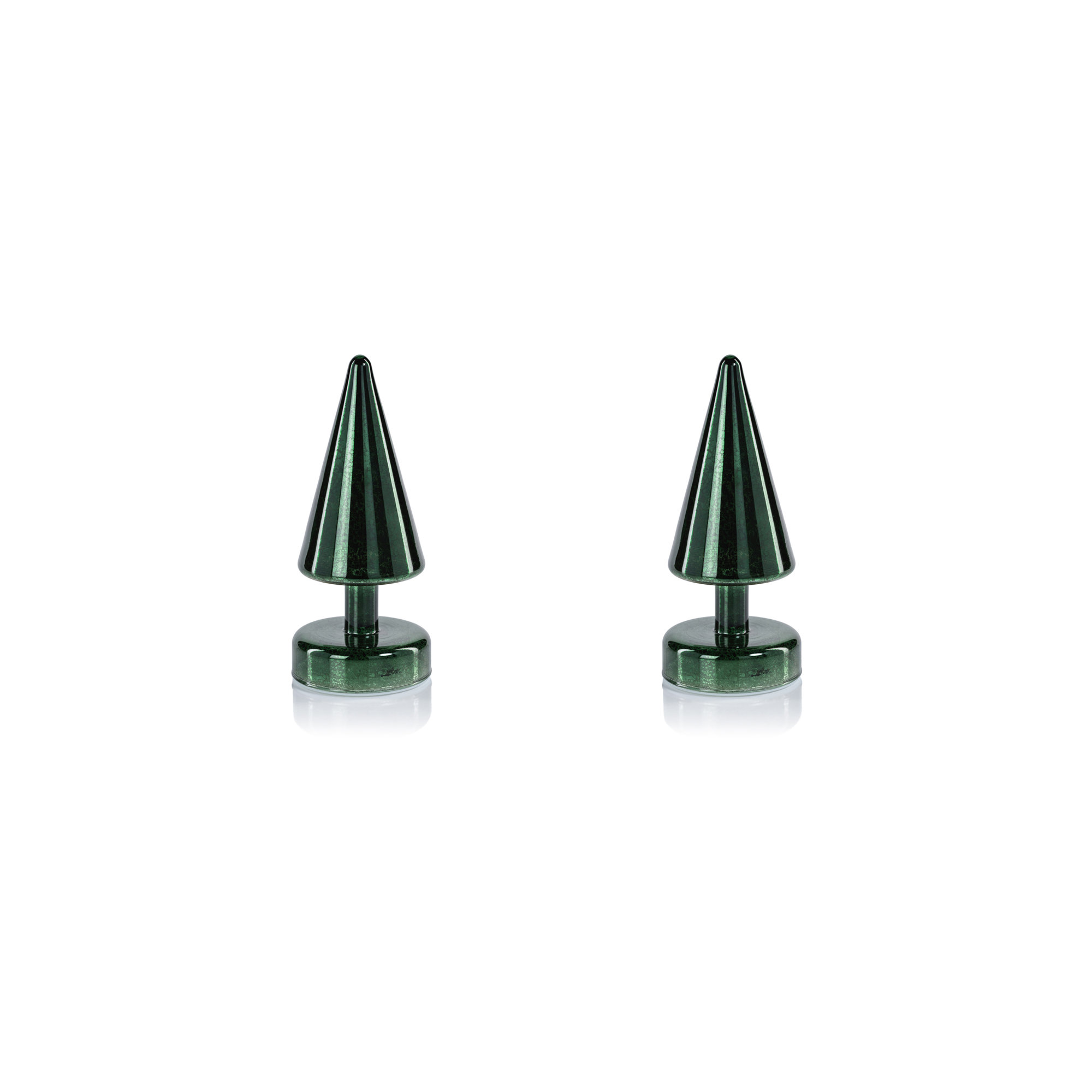 Sparkle Cone LED Trees, Set of 2, Green, 7" H x 3.25" W x 3.25" D