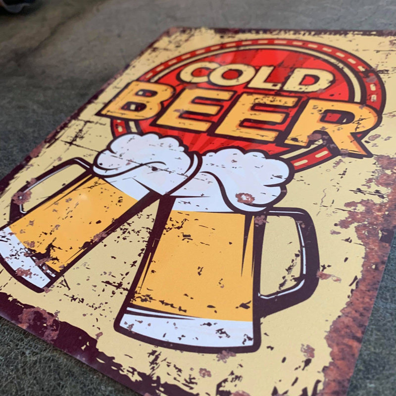 Handmade Food & Beverage Wall Decor on Metal, 80cm H x 60cm W