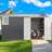 8X12 Ft Metal Shed With Air Vents & Double Hinged Door - Dark Gray Stable Floor Lockable