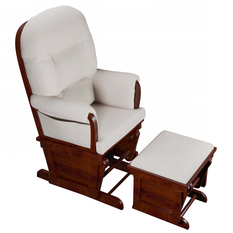 Fauteuil coulissant avec repose-pieds en microfibre beige