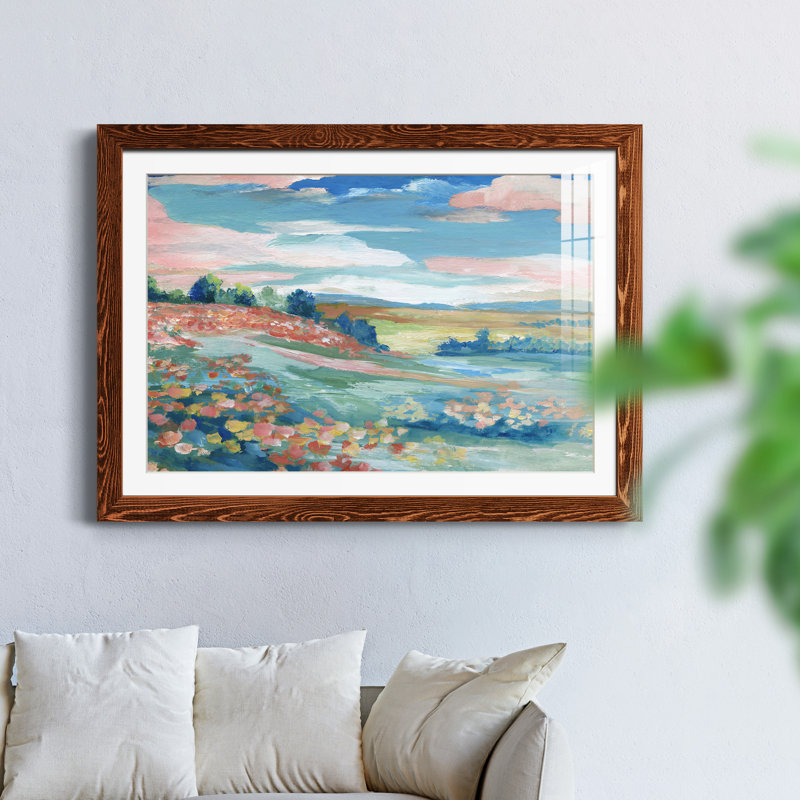 Vue pastorale - Peinture encadrée, Cadre en érable, H 37,5 po x l 27,5 po x P 1,5 po