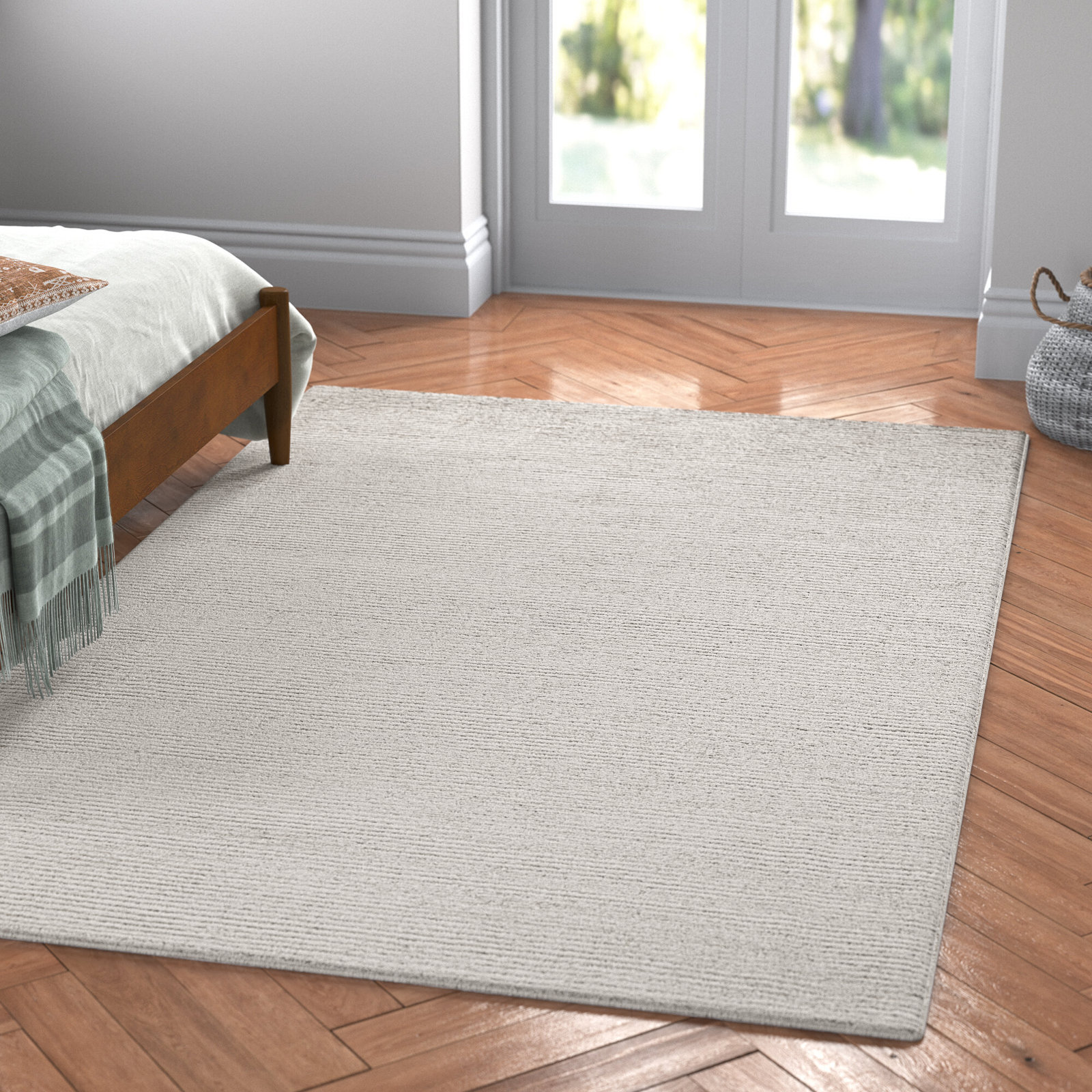 Danberry Light Gray Hand-Tufted Rug, Rectangle 5' x 8'