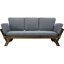 Lit de jour de patio extensible avec coussins moelleux - structure à base d'eau, coussins d'extérieur épais en brun et gris Relax in Comfort, brun / gris