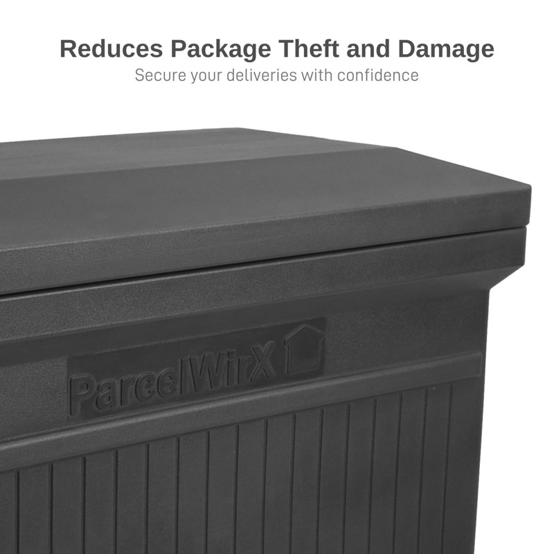Rts Home Accents Eco Parcelwirx Vertical Large Package Delivery Box With Lift Off Lid, Black, 26" H x 33.5" D x 18" W