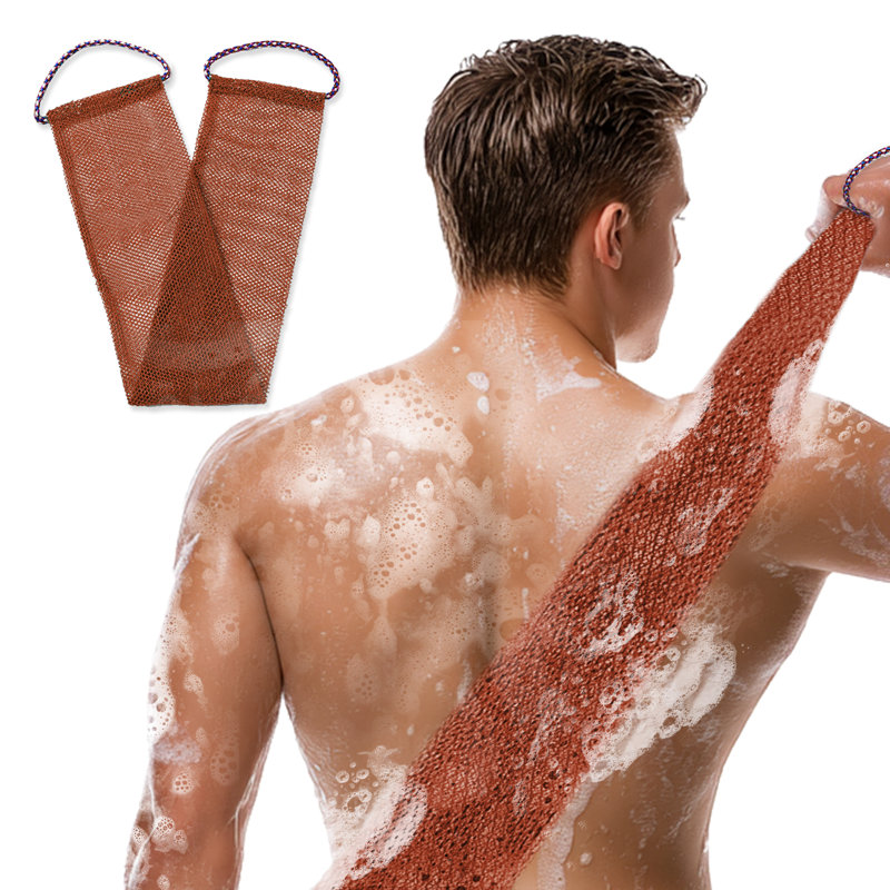 Elastic African Bath Net Sponge With Dual Hand Straps, Nylon Deep Exfoliating Shower Cloth For Back & Full Body, Multi-purpose For Bath & Cleaning