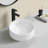 14.57 In. Vessel Above Round Ceramic Art Bathroom Sink In Milk White