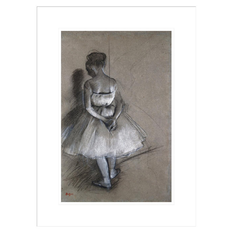 Danseuse debout, les mains croisées derrière le dos par Edgar Degas, impression giclée encadrée, H 21,75 po x l 16,06 po