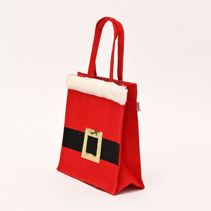 Sac de Noël en jute | Sac-cadeau en plastique à paillettes