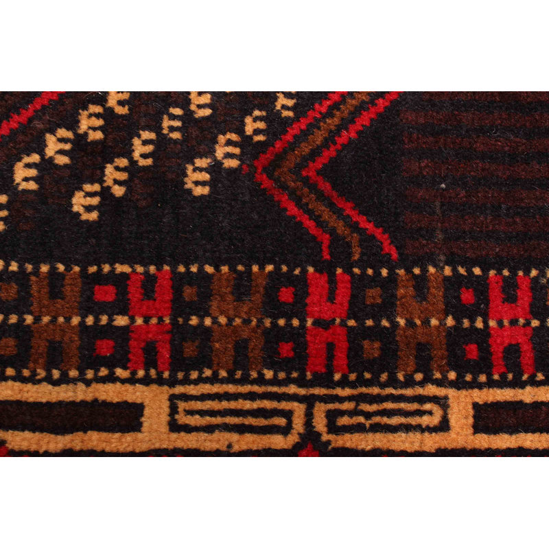 Tapis brun Teimani 2 pi 11 po x 4 pi 8 po