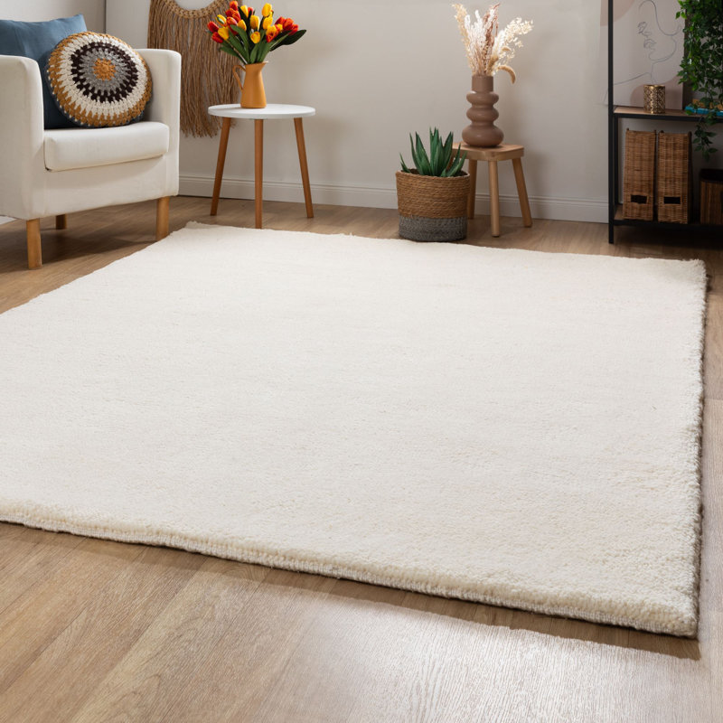 Eligah Wool Hand Knotted Area Rug, Cream coloured, Rectangle 250 x 300 cm