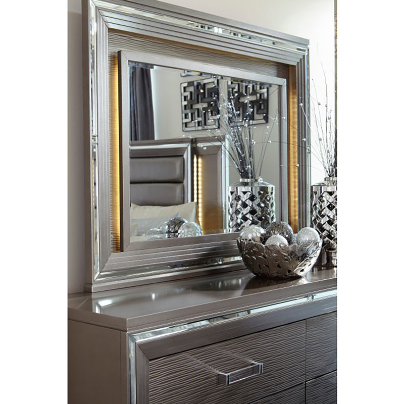Miroir de commode Patale, Argent / gris