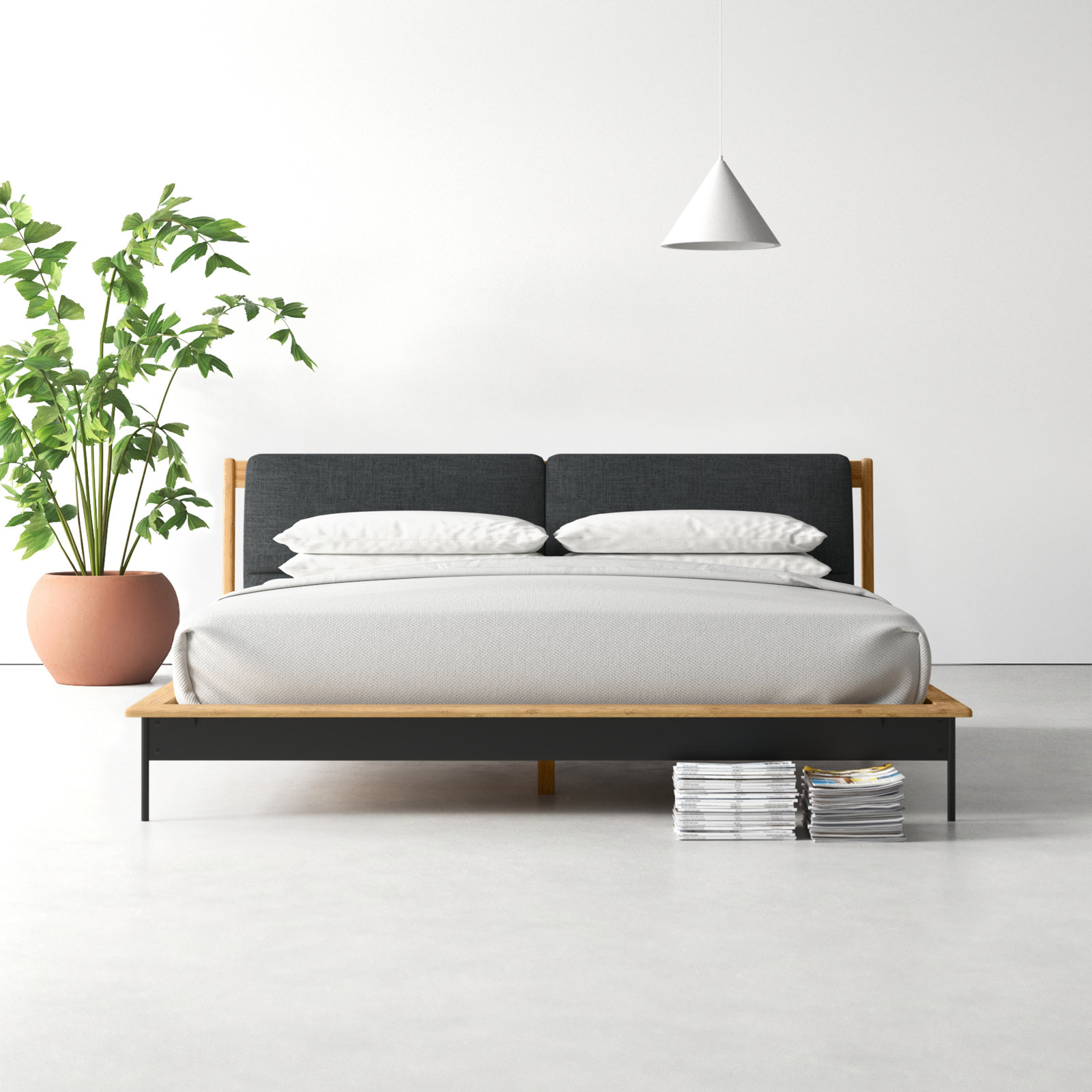 Raines Upholstered Bed, King, Black