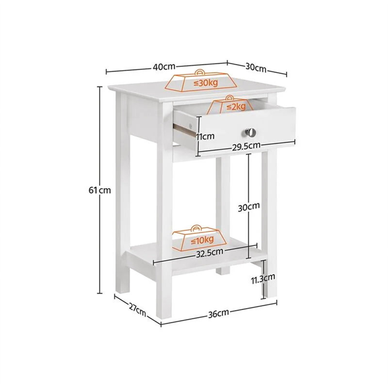Adelino 40cm W Manufactured Wood Bedside Table