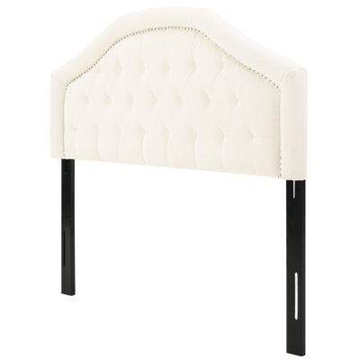 Button Diamond Stitch Headboard, Queen & Full Sized, Contemporary Style, Upholstery, Nailhead Accents, Assembly Required Sized Headboard With Enticing In